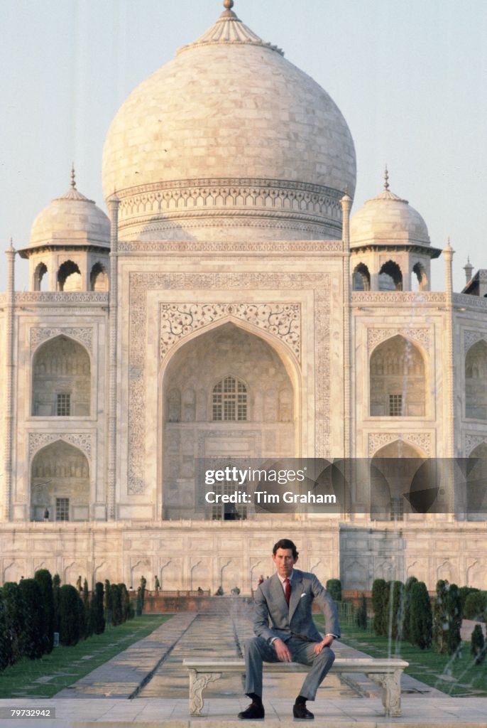 Prince Charles, Prince of Wales visits the Taj Mahal in Indi