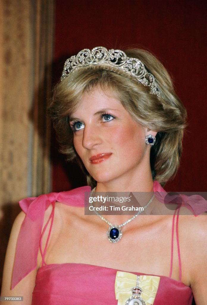 Diana, Princess of Wales wears the Spencer family tiara with