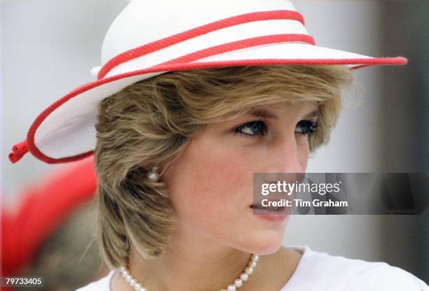 Diana, Princess of Wales during an official visit to Edmonton, Canada