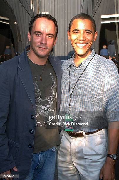 Dave Matthews and Senator Barack Obama