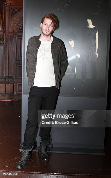 Model poses at The EDUN Fall/Winter 2008 Nocturne Collection Presentation at The Desmond Tutu Center on February 12, 2008 in New York City.