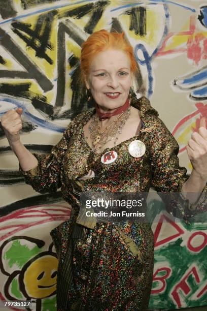 Vivienne Westwood attends the launch of the Vivienne Westwood Opus at the Serpentine Gallery on February 12, 2008 in London.