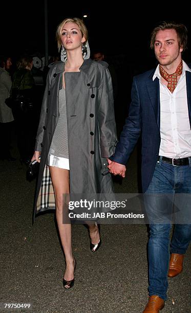 Tamsin Egerton and Andy Jones arrives at the Elle Style Awards 2008 - Audi Arrivals at The Westway on February 12, 2008 in London, England.
