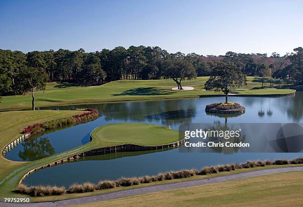 View of the 17th hole of THE PLAYERS Stadium Course at the TPC Sawgrass - Ponte Vedra Beach, Florida.