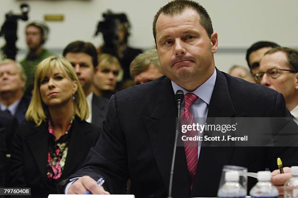 Former Major League pitcher Roger Clemens testifies during the House Oversight and Government Reform hearing on steroid use among MLB players....