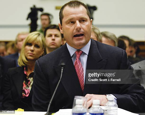 Former Major League pitcher Roger Clemens testifies during the House Oversight and Government Reform hearing on steroid use among MLB players....