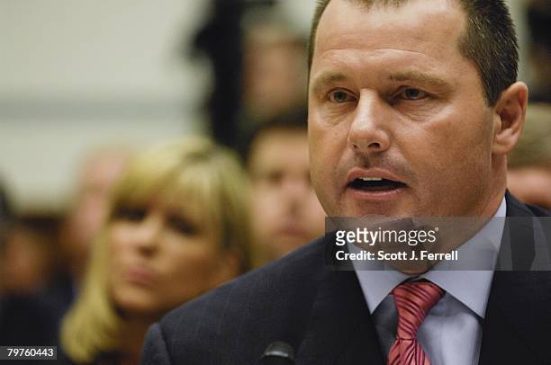 Former Major League pitcher Roger Clemens testifies during the House Oversight and Government Reform hearing on steroid use among MLB players....