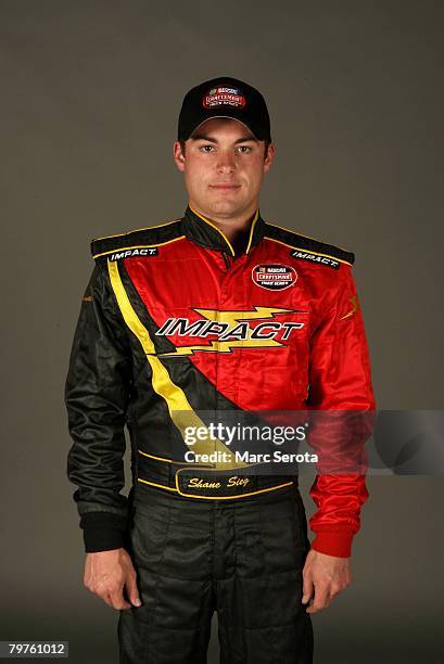 Shane Sieg, driver of the ASI Limited Chevrolet, poses at Daytona International Speedway on February 13, 2008 in Daytona Beach, Florida.