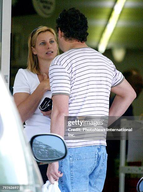 Presenter Johanna Griggs is seen with her new husband Todd Huggins at Brookvale Mall on September 30, 2006. Griggs was previously married to...