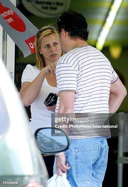 Presenter Johanna Griggs is seen with her new husband Todd Huggins at Brookvale Mall on September 30, 2006. Griggs was previously married to...