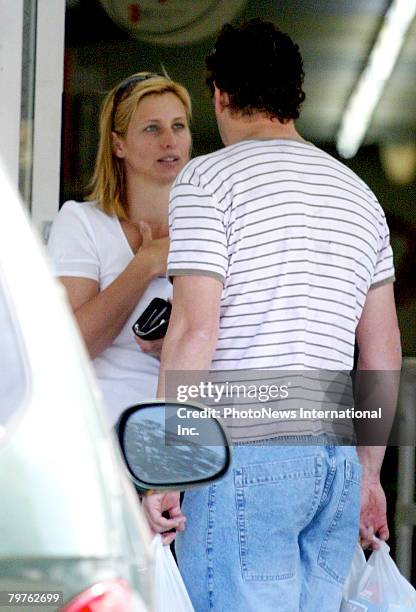 Presenter Johanna Griggs is seen with her new husband Todd Huggins at Brookvale Mall on September 30, 2006. Griggs was previously married to...