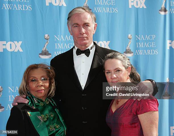 Dr. Mable John, writer/director/actor John Sayles and Maggie Renzi arrive at the 39th NAACP Image Awards held at the Shrine Auditorium on February...