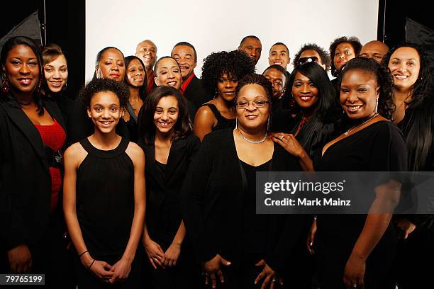 The group 'Sounds of Blackness' pose for a portrait at the 39th NAACP Image Awards held at the Shrine Auditorium on February 14, 2008 in Los Angeles,...