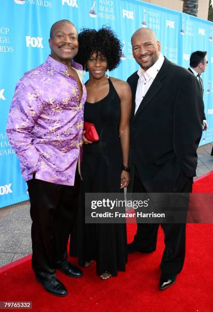 Gary Hines, Yolanda, and Billy Steele of Sounds of Blackness arrive at the 39th NAACP Image Awards held at the Shrine Auditorium on February 14, 2008...