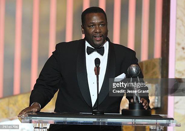 Actor Wendell Pierce accepts the Outstanding Actor in a Television Movie, Mini-Series or Dramatic Special award for "Life Support" onstage during the...