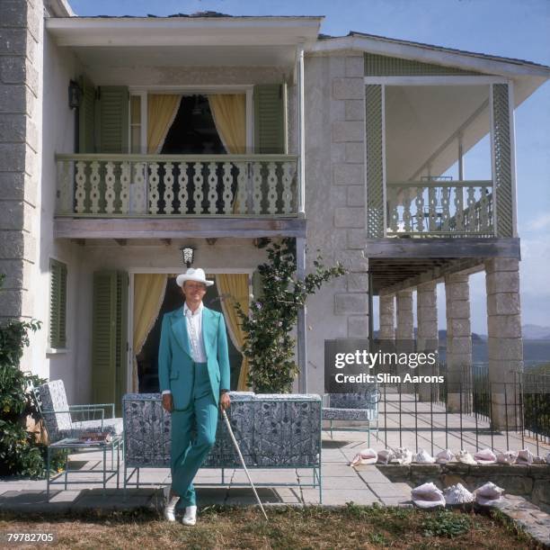 Colin Tennant, 3rd Baron Glenconner, on the island of Mustique, which he owns privately, March 1973.