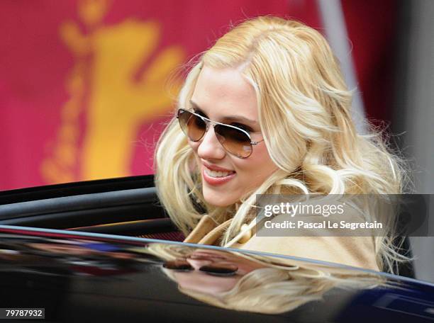 Actress Scarlett Johansson attends the 'The Other Boleyn Girl' Photocall as part of the 58th Berlinale Film Festival at the Grand Hyatt Hotel on...