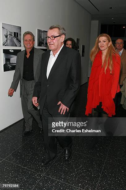 Actor/Producer Michael Douglas, Writter/Director Milos Forman and wife Martina Zborilova attend "One Flew Over the Cuckoo's Nest" Intro At MoMA on...