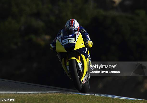 James Toseland of Great Britain and Tech3 Yamaha in action during MotoGP Testing at the Circuito de Jerez, on February 16, 2008 in Jerez, Spain.
