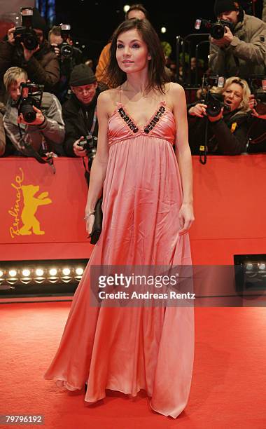 Nadine Warmuth attends the 'Be Kind Rewind' Premiere as part of the 58th Berlinale Film Festival at the Berlinale Palast on February 16, 2008 in...