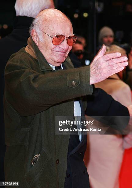 Francesco Rosi attends the 'Be Kind Rewind' Premiere as part of the 58th Berlinale Film Festival at the Berlinale Palast on February 16, 2008 in...