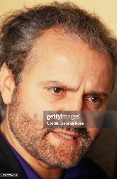 Italian fashion designer and toast of Paris, Miami and New York social circles, Gianni Versace, poses in a 1991 Los Angeles, California, photo.