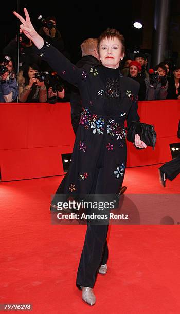 Katrin Sass attends the 'Be Kind Rewind' Premiere as part of the 58th Berlinale Film Festival at the Berlinale Palast on February 16, 2008 in Berlin,...