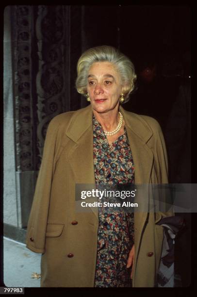 Margaretta "Happy" Rockefeller attends a memorial service for broadcasting executive William Paley November 12, 1990 in New York City. Paley founded...