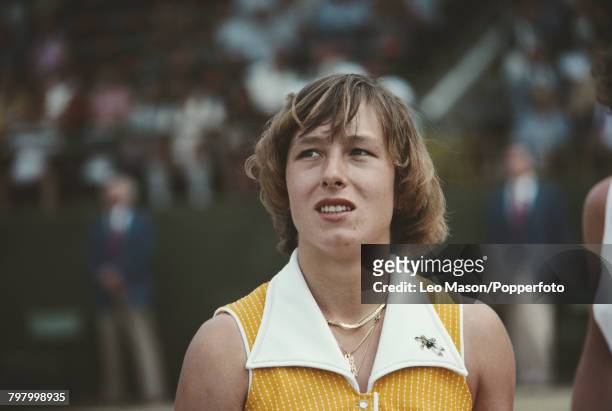 Czech born American tennis player Martina Navratilova pictured during competition to progress to the semifinals of the 1978 US Open Women's Singles...