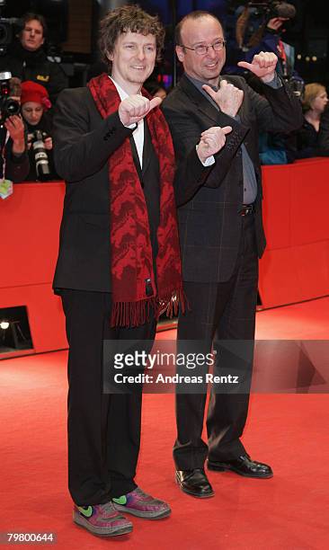 Directo Michel Gondry and guest attend the 'Be Kind Rewind' Premiere as part of the 58th Berlinale Film Festival at the Berlinale Palast on February...