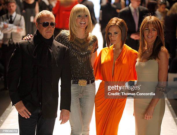 Designer Michael Kors, model Heidi Klum, singer Victoria Beckham, and fashion director of Elle Nina Garcia walk the runway at "Project Runway" Season...