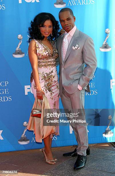 Kirk Franklin and Tammy Collins arrive at the 39th Annual NAACP Image Awards on February 14, 2008 at the Shrine in Los Angeles, California.