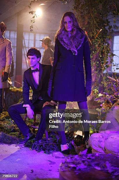 Model wearing Band of Outsiders during Mercedes Benz Fashion Week Fall 2008 on January 31, 2008 in New York City.