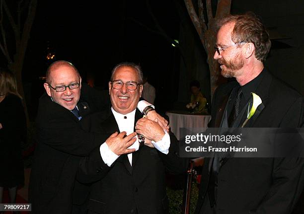 Steven Poster, George Spiro Dibie, David Frederick pose at the Society of Camera Operators 2008 Lifetime Achievement Awards at Leonard H. Goldenson...