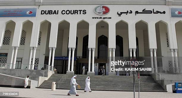 General view shows the Dubai court where an appeal was upheld on February 17, 2008 for two 15-year jail terms handed down against two Emiratis...