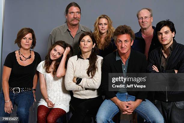 Actors Brian Dierker, Kristen Stewart, William Hurt, Marcia Gay Harden, Jena Malone, Catherine Keener, Sean Penn and Emile Hirsch of "Into The Wild"...