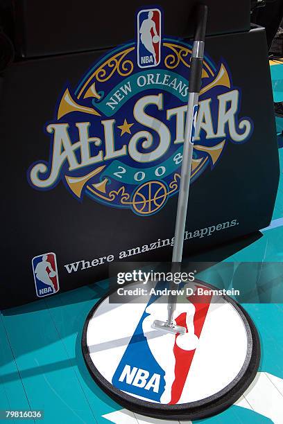 Detailed shot of the stanchion pad prior to the start of the 2008 NBA All-Star Game part of 2008 NBA All-Star Weekend at the New Orleans Arena on...