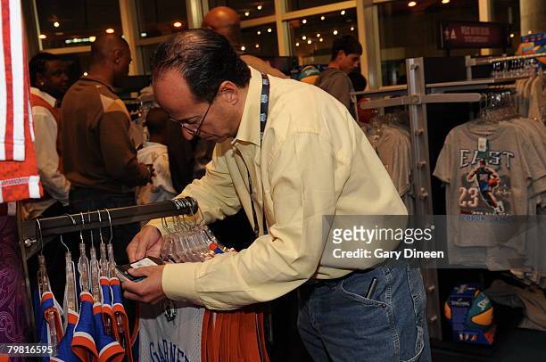 Fan shops at a trailer during the 2008 All-Star Game on February 17, 2008 at the New Orleans Arena in New Orleans, Louisiana. NOTE TO USER:User...