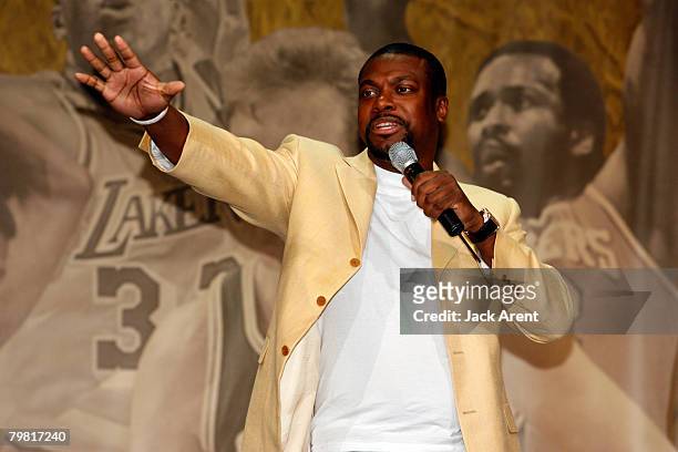 Actor Chris Tucker performs at the NBA Legends Brunch during NBA All Star Weekend Presented by Adidas at the Ernest N. Morial convention center...