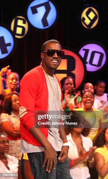 Kanye West attends BET's "106 & Park" - August 7, 2007 in New York City, New York.