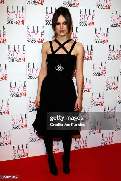 Keira Knightley arrives at the Elle Style Awards 2008 at The Westway on February 12, 2008 in London, England.