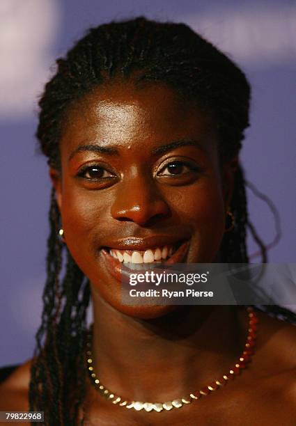 British athlete Christine Ohuruogu arrives at the Laureus World Sports Awards at the Mariinsky Concert Hall on February 18, 2008 in St.Petersburg,...