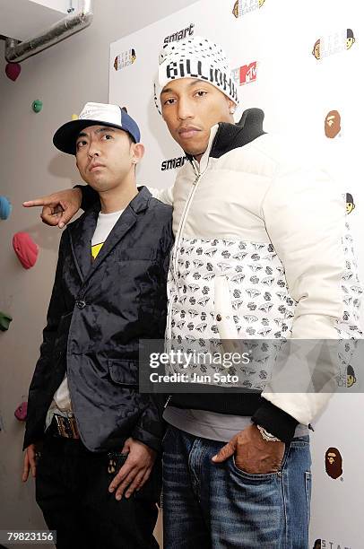 Pharrell Williams & Nigo 🦍 Opening of the BAPE Cafe in Tokyo, Japan, '05.  📸: @junsatophoto