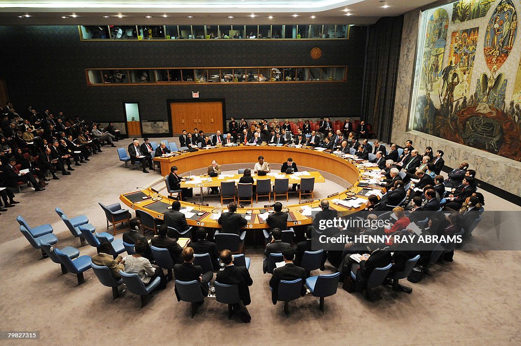 The United Nations Security Council meet