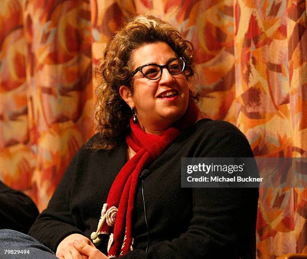 Writer Jenji Kohan attends the "That's Not Funny" panel discussion hosted by Humanitas at the Writer's Guild Association Theater on February 18, 2008...