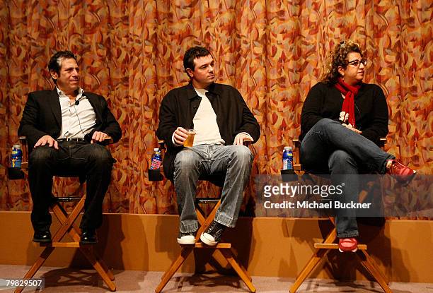 Writers Darren Star, Seth MacFarlane and Jenji Kohan attend the "That's Not Funny" panel discussion hosted by Humanitas at the Writer's Guild...