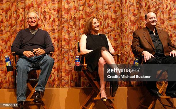 Writers Gary David Goldberg, Cindy Chupack and Marc Cherry attend the "That's Not Funny" panel discussion hosted by Humanitas at the Writer's Guild...
