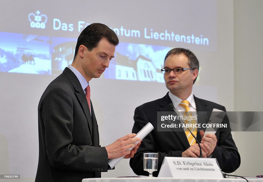 Liechtenstein's Crown Prince Alois (L) g