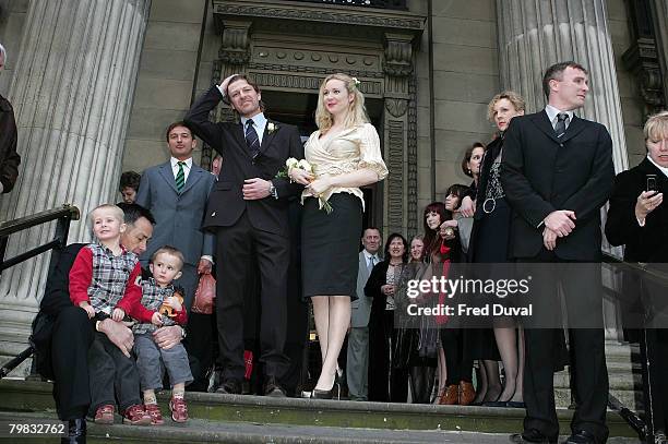Sean Bean marries Georgina Sutcliffe at Westminister Register Office in Marylebone on February 19, 2008 in London, England.
