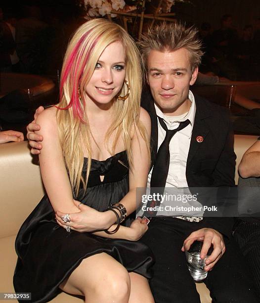 Singers Avril Lavigne and Deryck Whibley attend the grand opening of KOI Las Vegas at The Planet Hollywood Resort & Casino on November 09, 2007 in...